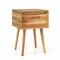 Wooden End Table with 2 Storage Drawers Mid-Century Modern Nightstand